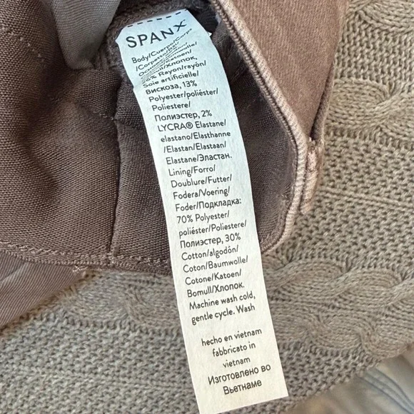 NWT SPANX 20312R Stretch Twill Cropped Wide Leg XL Tall in Almond Khaki Pants - Picture 6 of 11